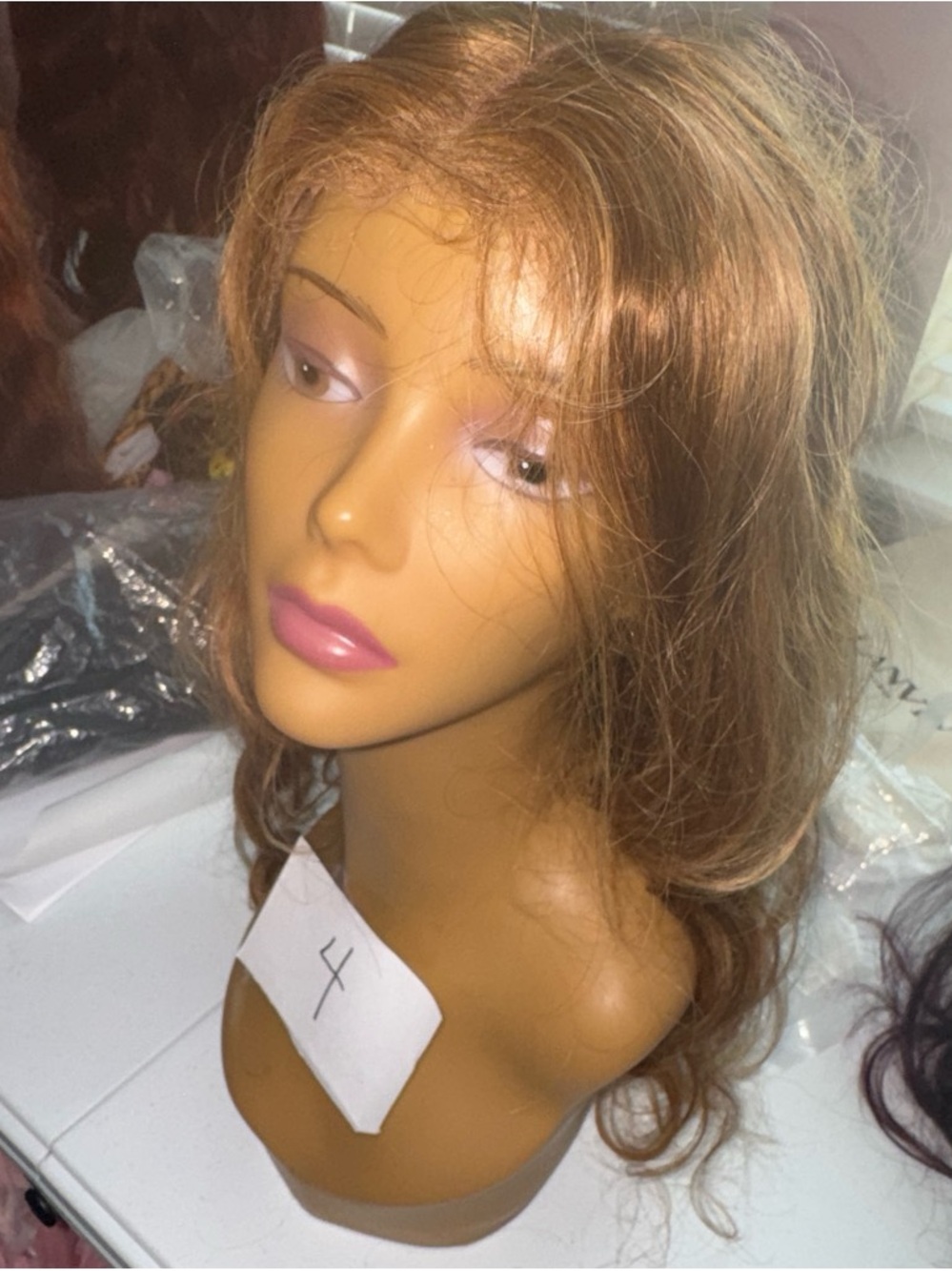 Light Brown Lace Front Wig with Natural Wave - Unbranded